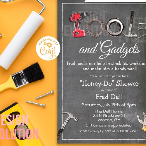 Honey Do Shower Invitation Honey Do BBQ Invitation Tool and Etsy