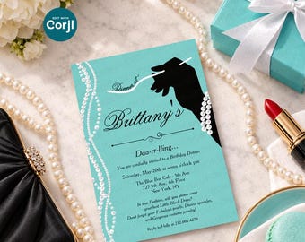 Breakfast at Tiffany's Birthday Dinner Invitation (Digital Download)