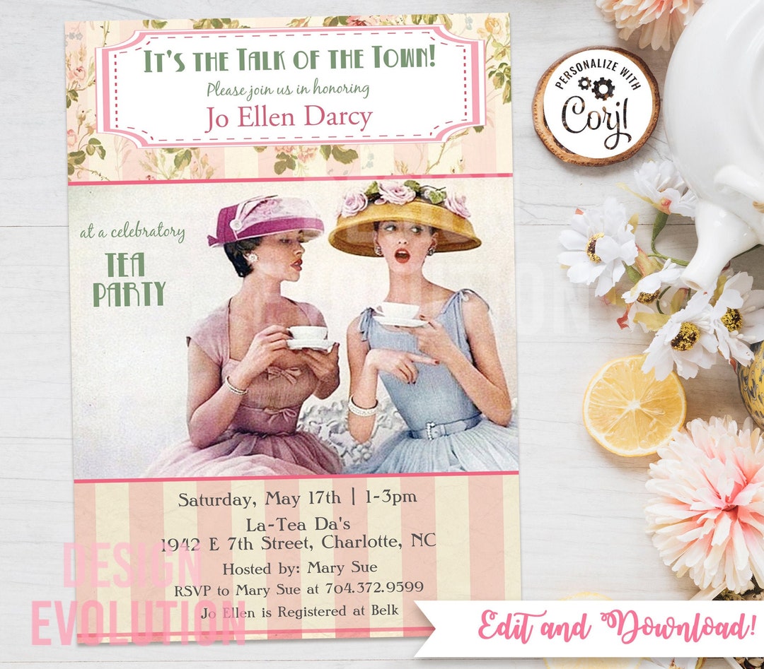 TRY THE DEMO Retro Vintage Tea Party 1950s Women's Birthday Bridal