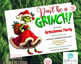 Grinchmas Party Invitation: Whoville Christmas Eve (Digital Download)