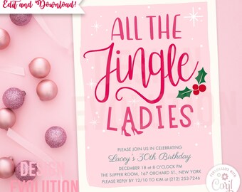 Jingle Ladies Christmas Party Invitation: Girls Night Out (Digital Download)