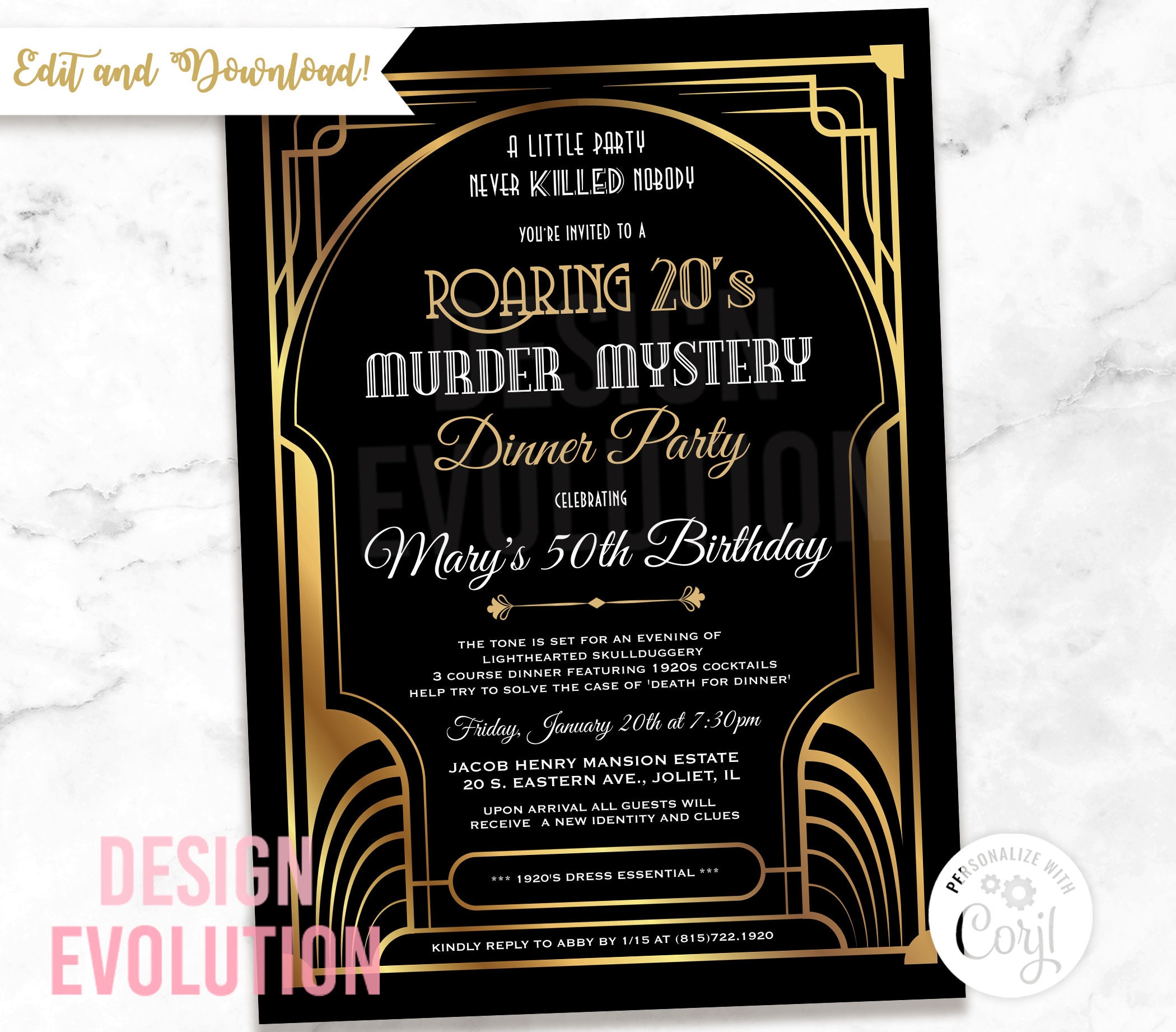 Roaring 20s Murder Mystery Full Party Kit 11-21 Guests 