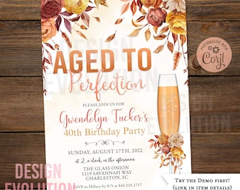 Aged to Perfection Birthday Invitation: Wine Tasting, Vineyard (Digital)