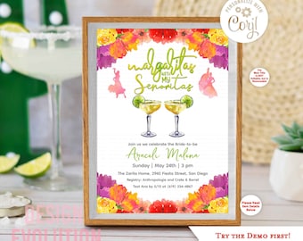 Floral Fiesta Bridal Shower Invitation: Margaritas with Senoritas (Digital)