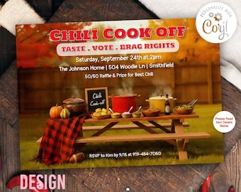 Chili Cook-Off Cook Off Cookoff Competition Invitation (Digital Download)