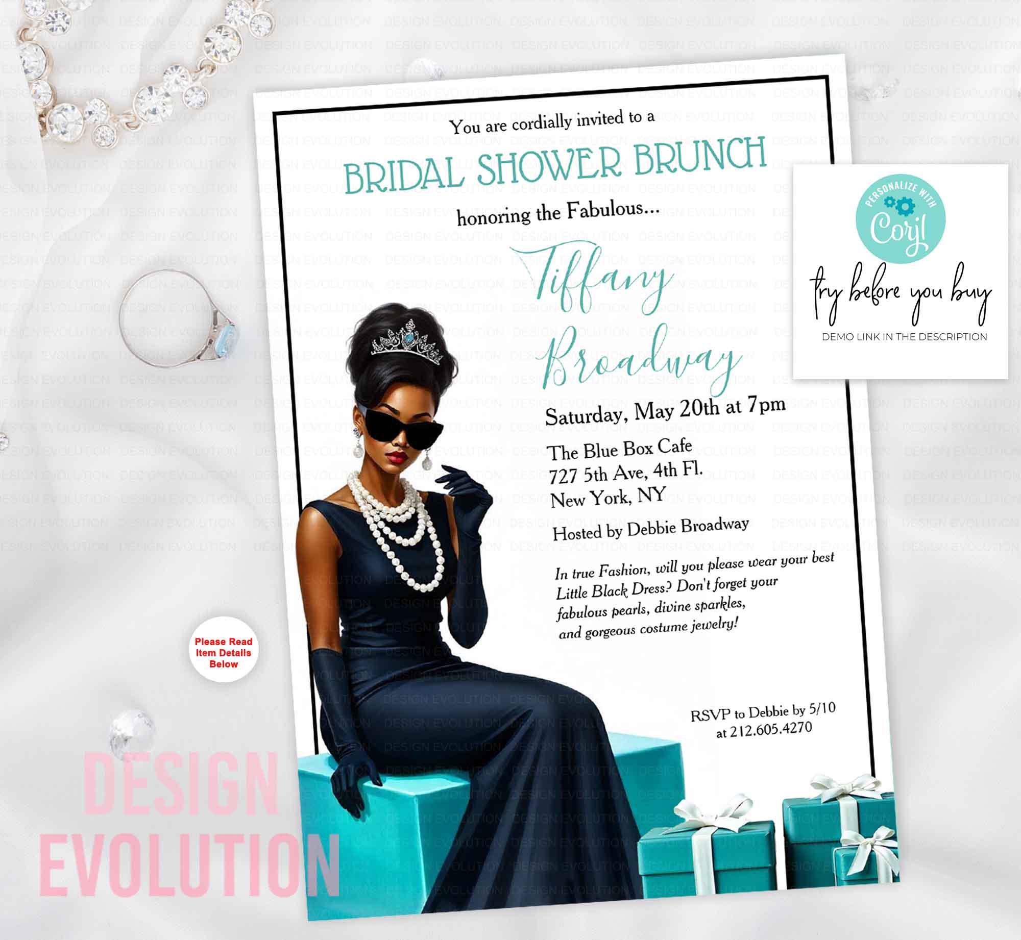 little black dress bridal shower invitations Little Black Dress Bridal Shower Invitation (Digital Download)