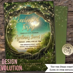 TRY DEMO FIRST - Enchanted Forest Fairy Lights Garden Rustic Fairytale Forest Wedding Prom Sweet 16 Quinceanera Birthday Bridal Shower