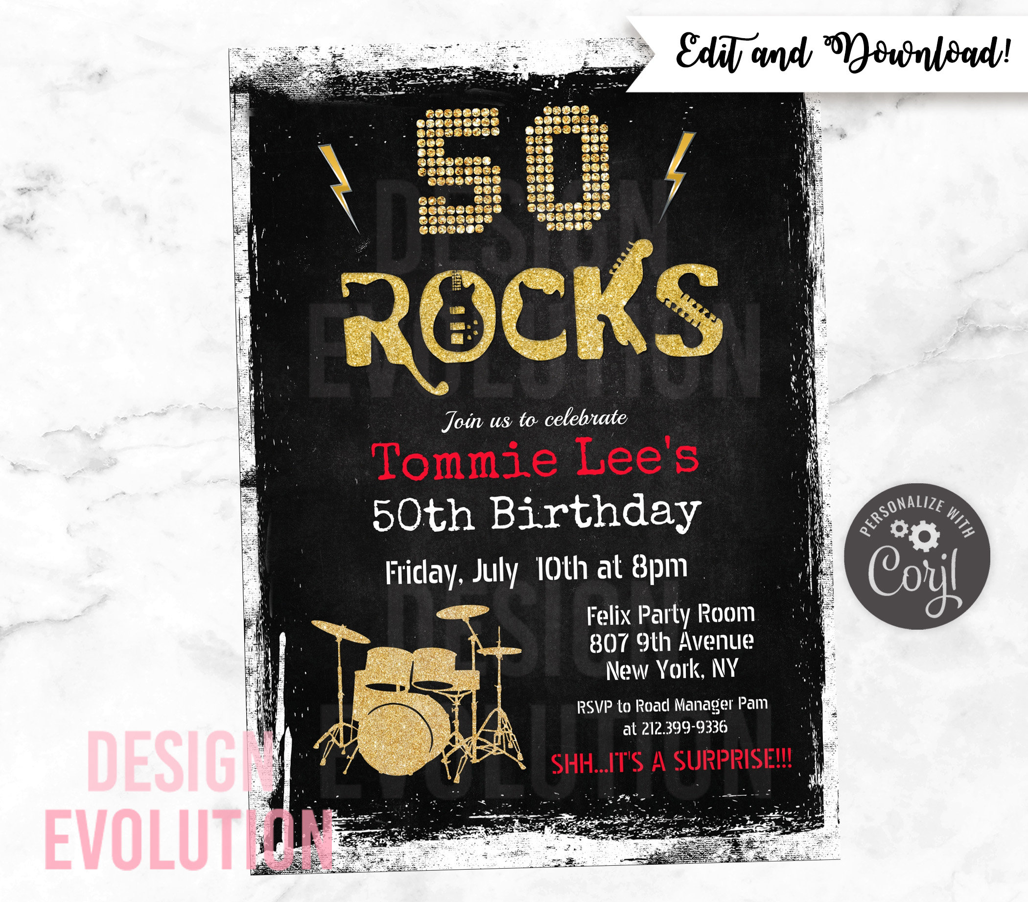 50 Rocks Rock Star Rockstar Rock n Roll Milestone 50th | Etsy
