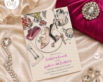 High Heel Shoe Platter Fashion Invitation (Digital Download)