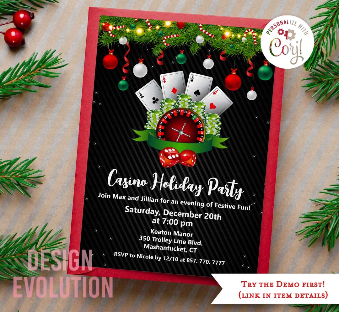 Poker Christmas Ornaments - Las Vegas Themed Ceramic Tree Decorations With Playing Cards Design