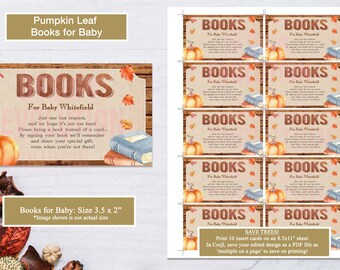 Fall Baby Shower Books for Baby Insert Cards (3.5 x 2") (Digital Download)