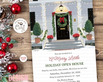 Christmas Front Door Open House Invitation (Digital Download)