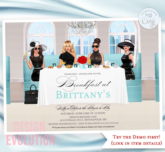 Breakfast at Bridal Shower Invitation: Little Black Dress Theme (digital  Download) - Etsy