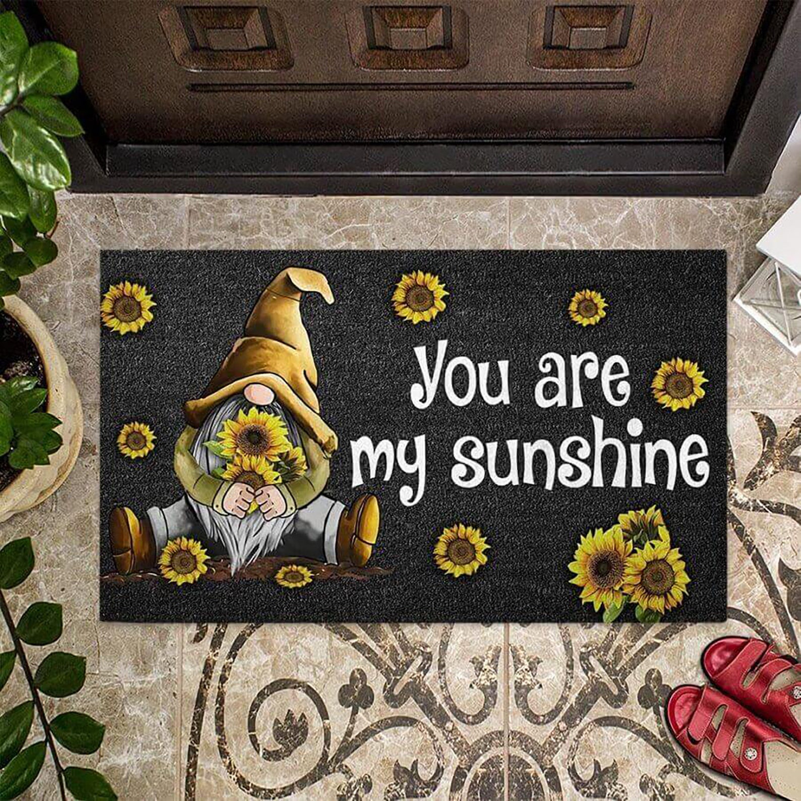 You Are My Sunshine Sunflower Doormat Floor Rug Housewarming Etsy