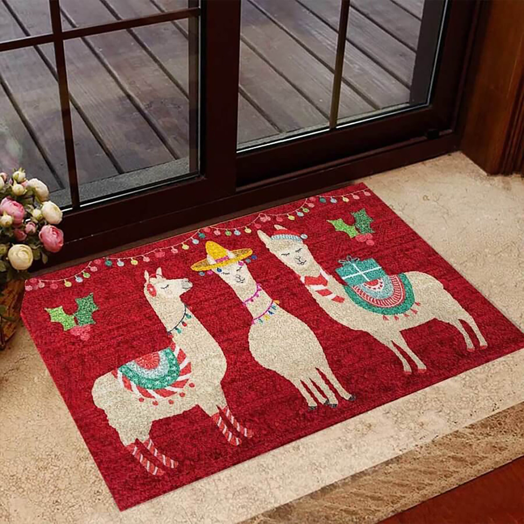 Llama Llama Gift Christmas Doormat Floor Rug Housewarming Gift Etsy