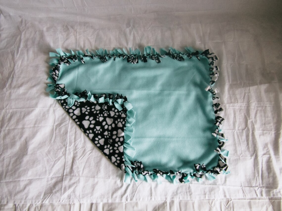 Custom Fleece Tied Pet Blanket Reversible Pet Bedding Pet Etsy