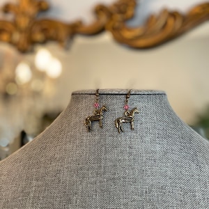 Halloween Skeleton Unicorn Pink Swarovski Steampunk Earrings