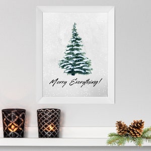 Merry Everything Printable. Charming Christmas Wall Art, Home Decor for the Holidays or a Beautiful Gift. Instant Download. Print today!
