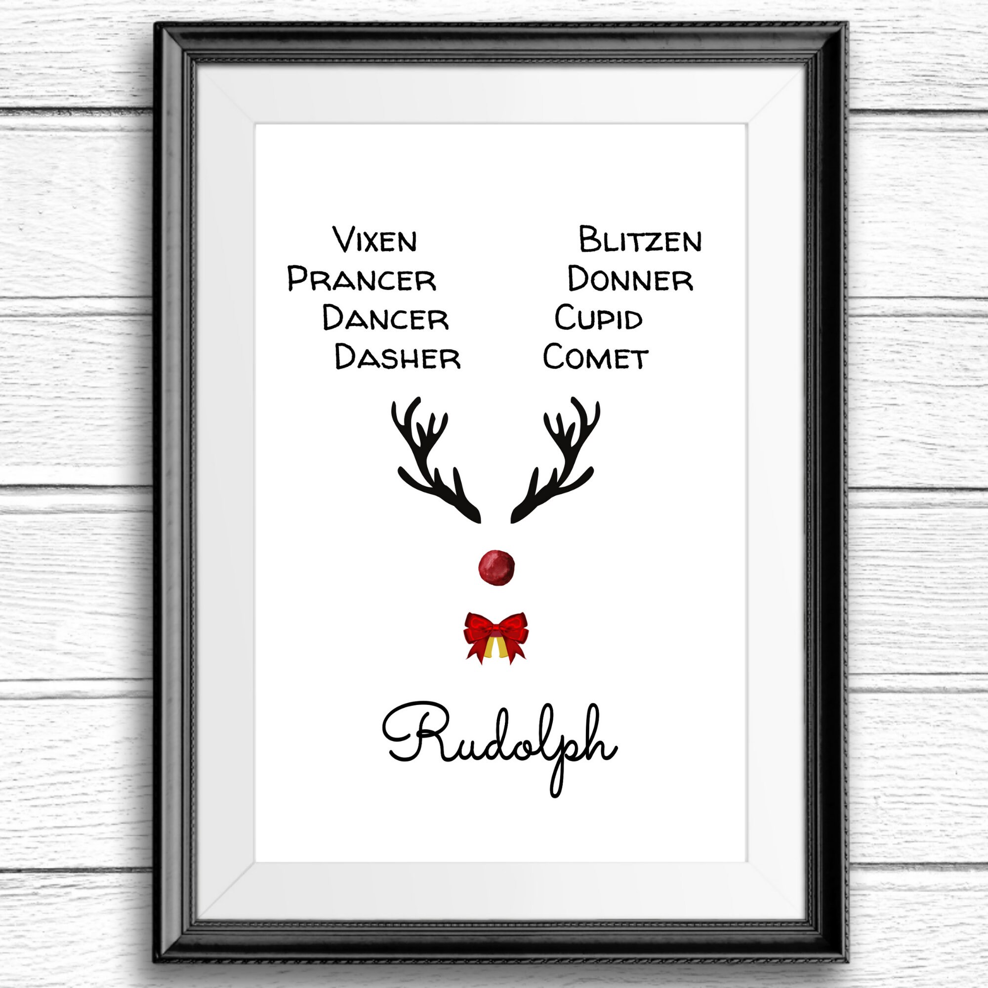 Rudolph Christmas Printable. Adorable Christmas Wall Art and Home Decor ...