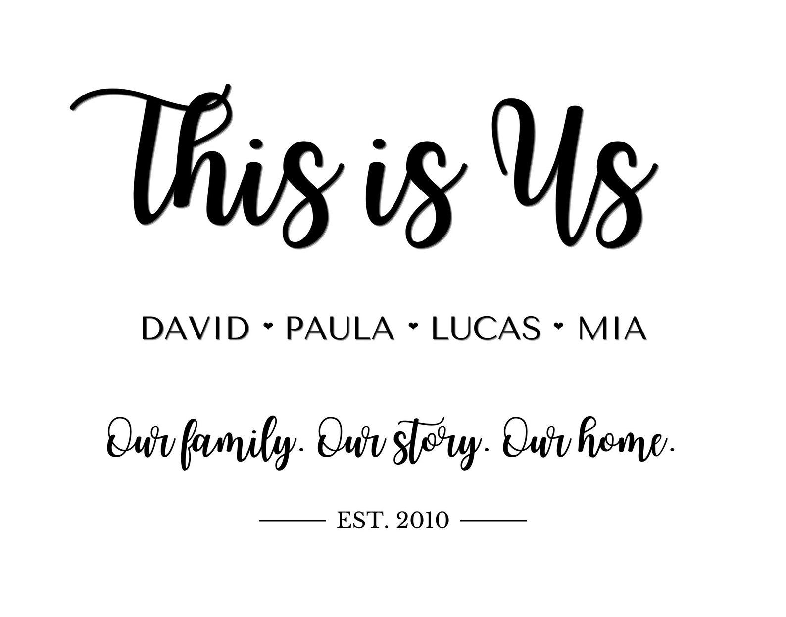 This is Us Personalized Name Sign and Printable Gift, Meaningful Family