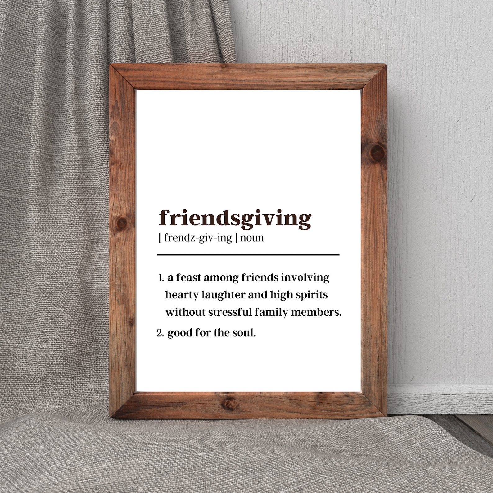 Friendsgiving Definition Printable Wall Art, Autumn Wall Decor or Gift