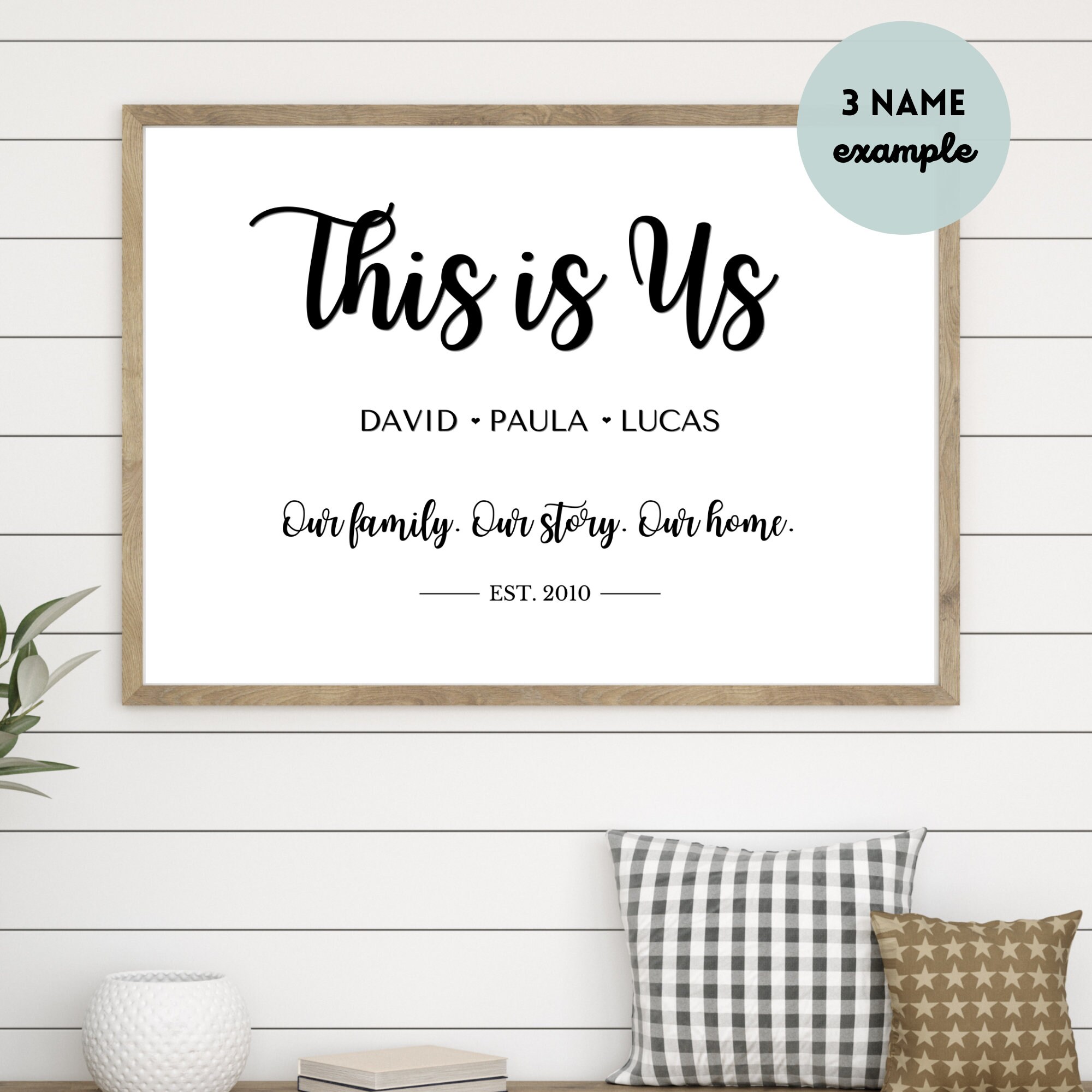 This is Us Personalized Name Sign and Printable Gift, Meaningful Family