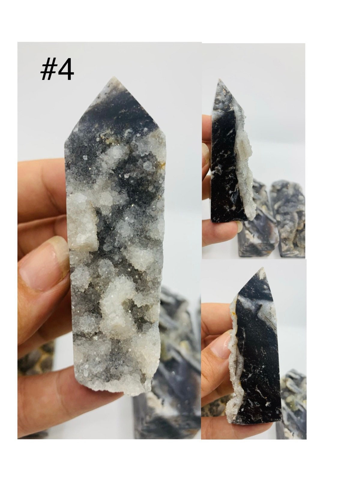 Black Sphalerite Crystal Towers pieces 1-6