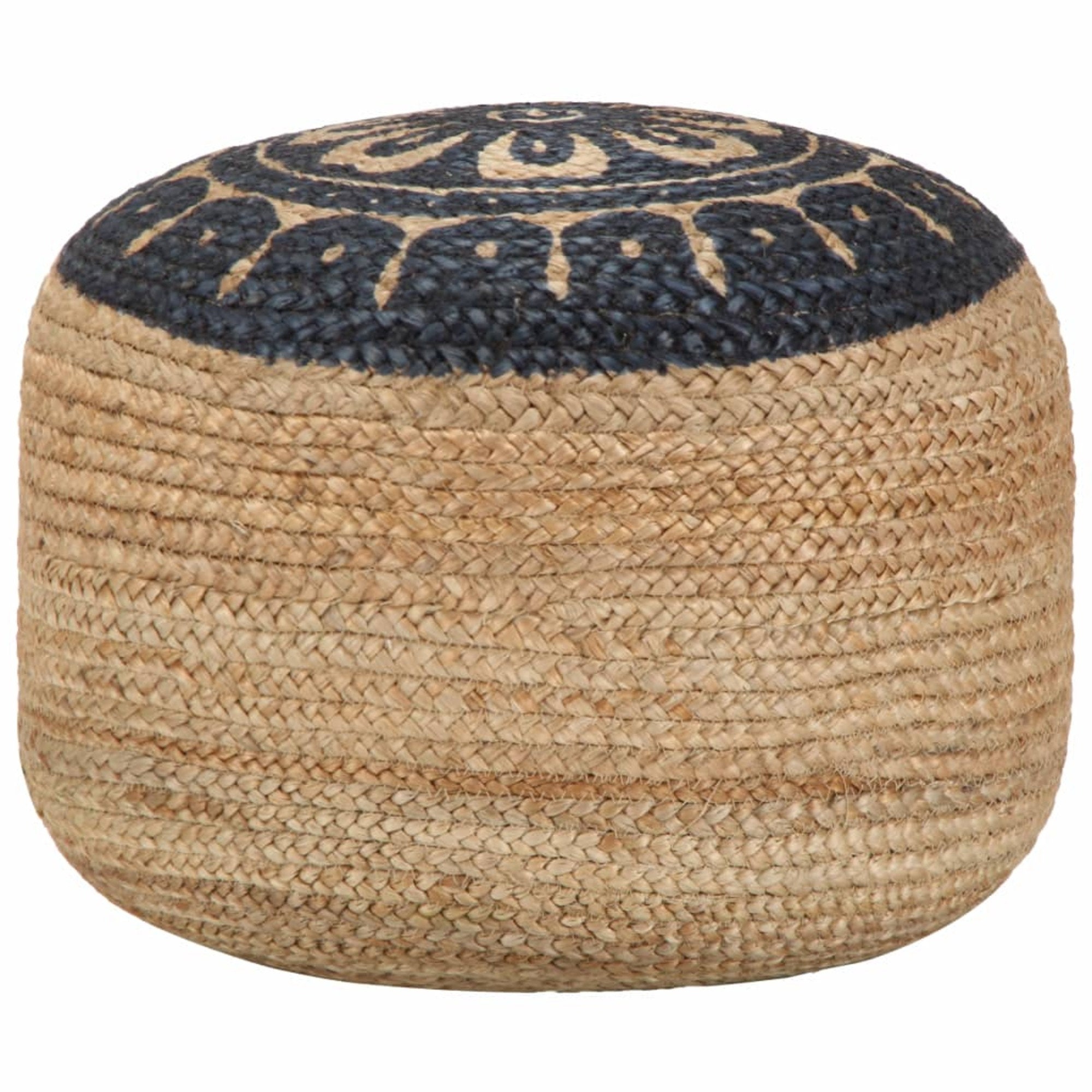 Pouf Fait à La Main 45 X 30 cm Jute Tressées Repose-Pied