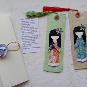 Segnalibro origami geisha, fatto a mano, idea regalo