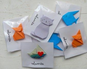 Calamite origami, fatto a mano, magneti di carta, idea bomboniera