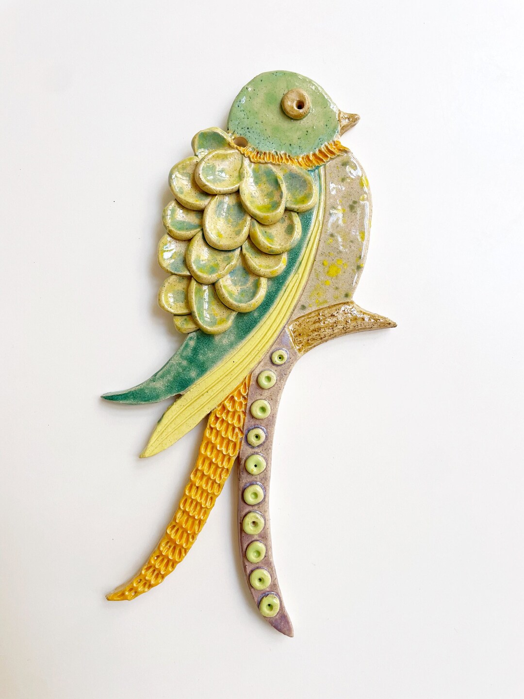 Ceramic, Bird, Wall Decoration, Wall Hanging Bird, Decor, Gift, Present