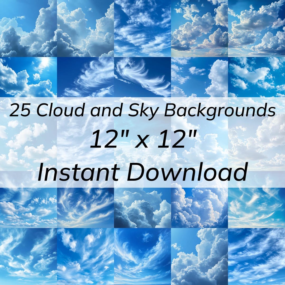 25 Sky & Cloud Digital Backgrounds - High Resolution Blue Sky Images ...