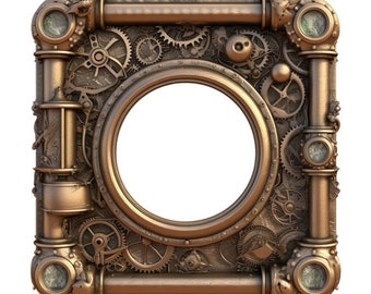 Steampunk Frames, High Quality Clipart, Instant Download, 300 Dpi, Transparent PNG Files, Commercial use  Scrapbooking and Crafting