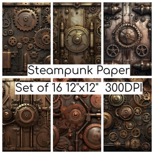 Steampunk Paper Pack, Steampunk Printables, Steampunk Junk Journal, Old  Metal Gears Pages, Digital Paper, Collage Sheet, Commercial Use