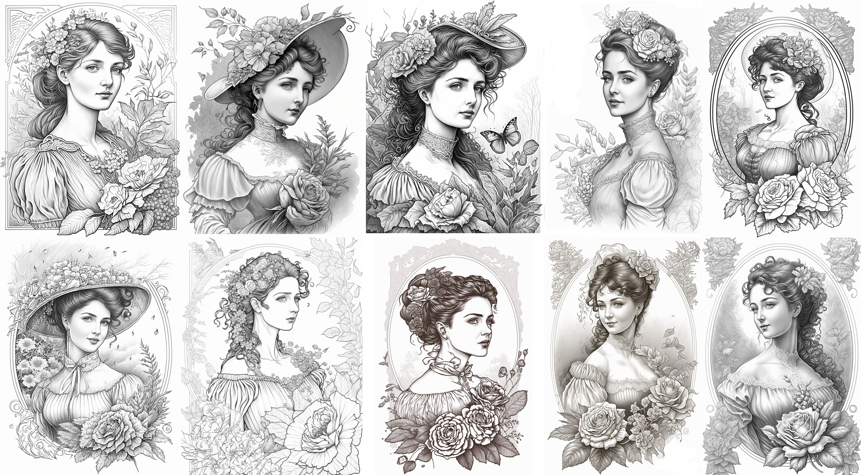 30 Beautiful Victorian Women Coloring - Il Fullxfull.4681499174 P3cr 