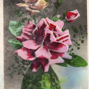 4 bellissime cartoline francesi d'epoca, cartoline Bonne Annee, cartoline originali francesi di felice anno nuovo