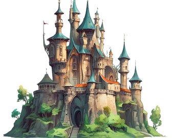 Fantasy Castle Clipart Bundle 10 High Quality Transparent PNG Images  Digital Download Fantasy Illustrations for Scrapbooking and Crafting