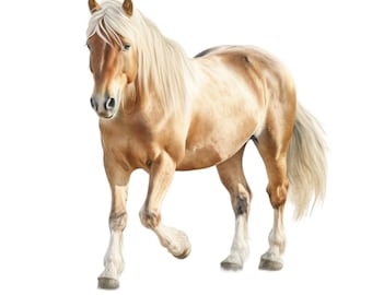 Haflinger Horse Clipart, 10 High Quality Transparent PNG's, Digital Download - Card Making, Clip Art, Digital Paper Craft, Commercial Use