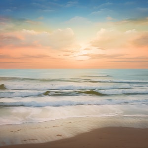 10 Meer Strand Sonnenuntergang digitale Hintergründe für Scrapbooking Scrapbook Papier Strand Wellen Strand Meer Strand Hintergrund