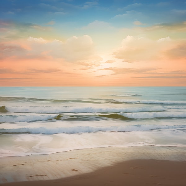 10 Sea Beach Sunset papier de fond scrapbook numérique Toiles de fond numériques vagues de plage papier scrapbook plage océan fond de plage