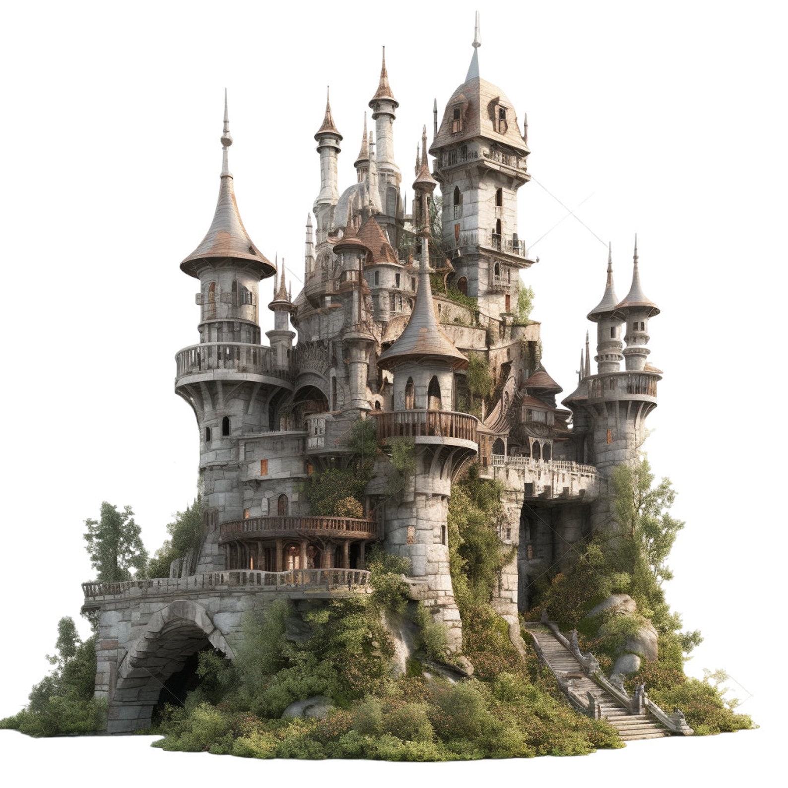 Fantasy Castle Clipart Bundle 10 High Quality Transparent PNG Images ...