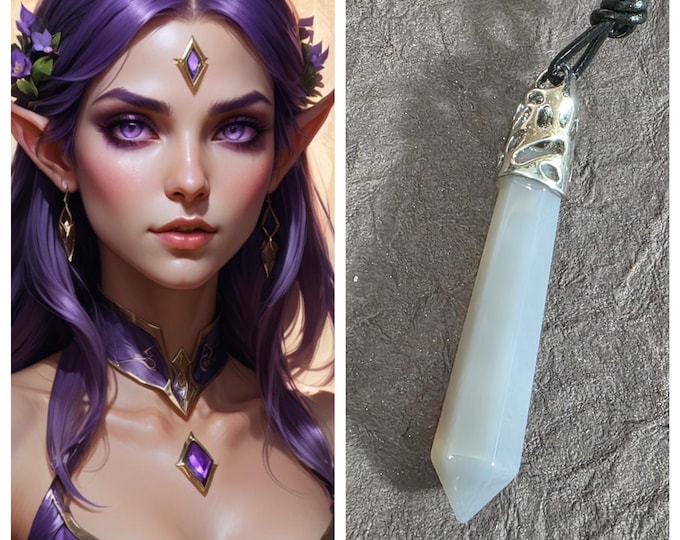 Female Neptunian Elf "Lurgola" Living Entity Companion, Spirit Vessel Necklace, Tier 2