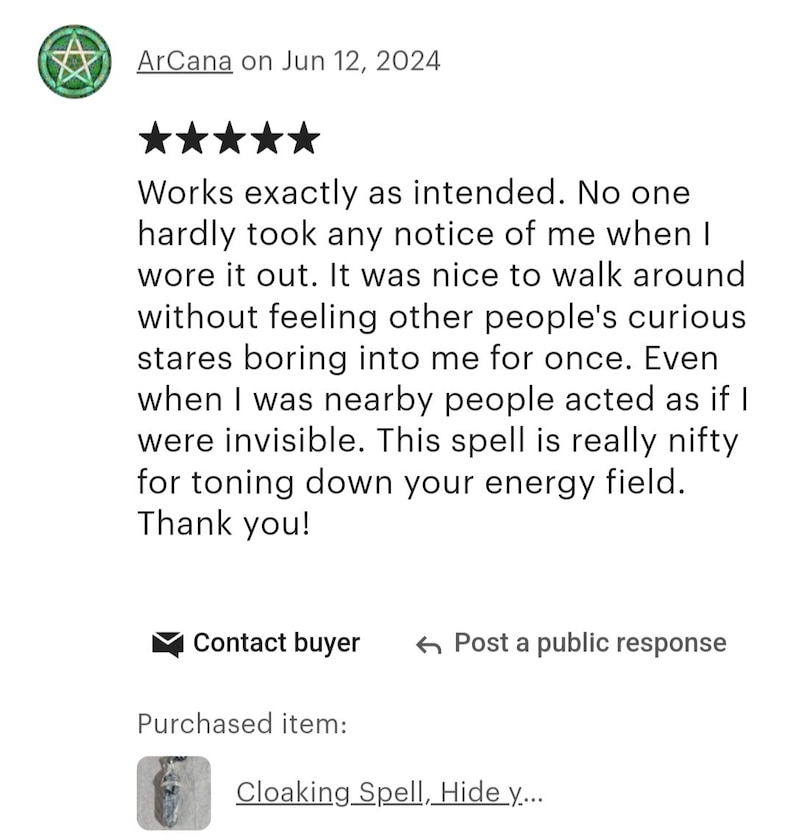 Cloaking Spell, Hide Your Energy Signature, Enchanted Necklace