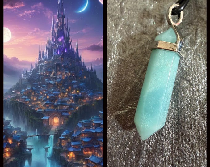 Witchcraft and Wizardry School/Village Astral Realm Portal, PERSONAL astral realm for you AND your companions, Enchanted Necklace