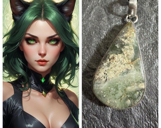 Female Cat Shifter "Slenra" Spirit Companion, Spirit Vessel Necklace, Tier 2
