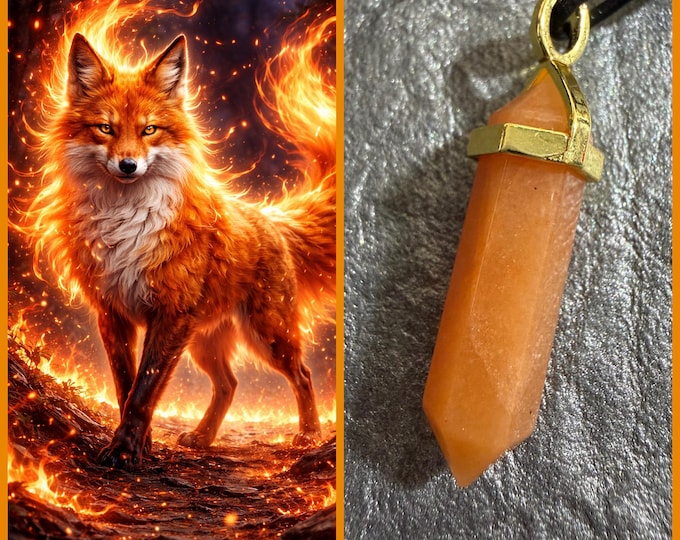 Fire Fox "Artulg" Spirit Companion, Spirit Vessel Necklace, Tier 1