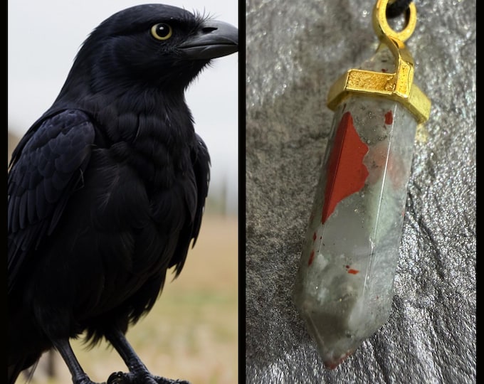 Female Raven "Vitna" Spirit Companion, Spirit Vessel Necklace, Tier 1