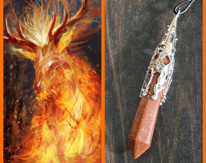 Forest Fire Elemental "Flamelso" Spirit Companion, Spirit Vessel Necklace, Tier 2
