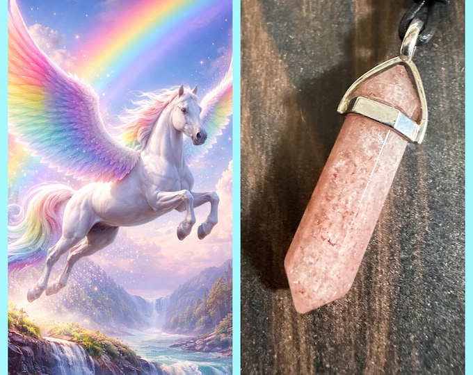 Rainbow Pegasus "Arlic" Spirit Companion, Spirit Vessel Necklace, Tier 1