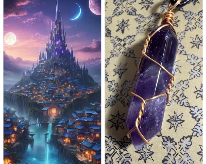Witchcraft and Wizardry School/Village Astral Realm Portal, PERSONAL astral realm for you AND your companions, Enchanted Necklace